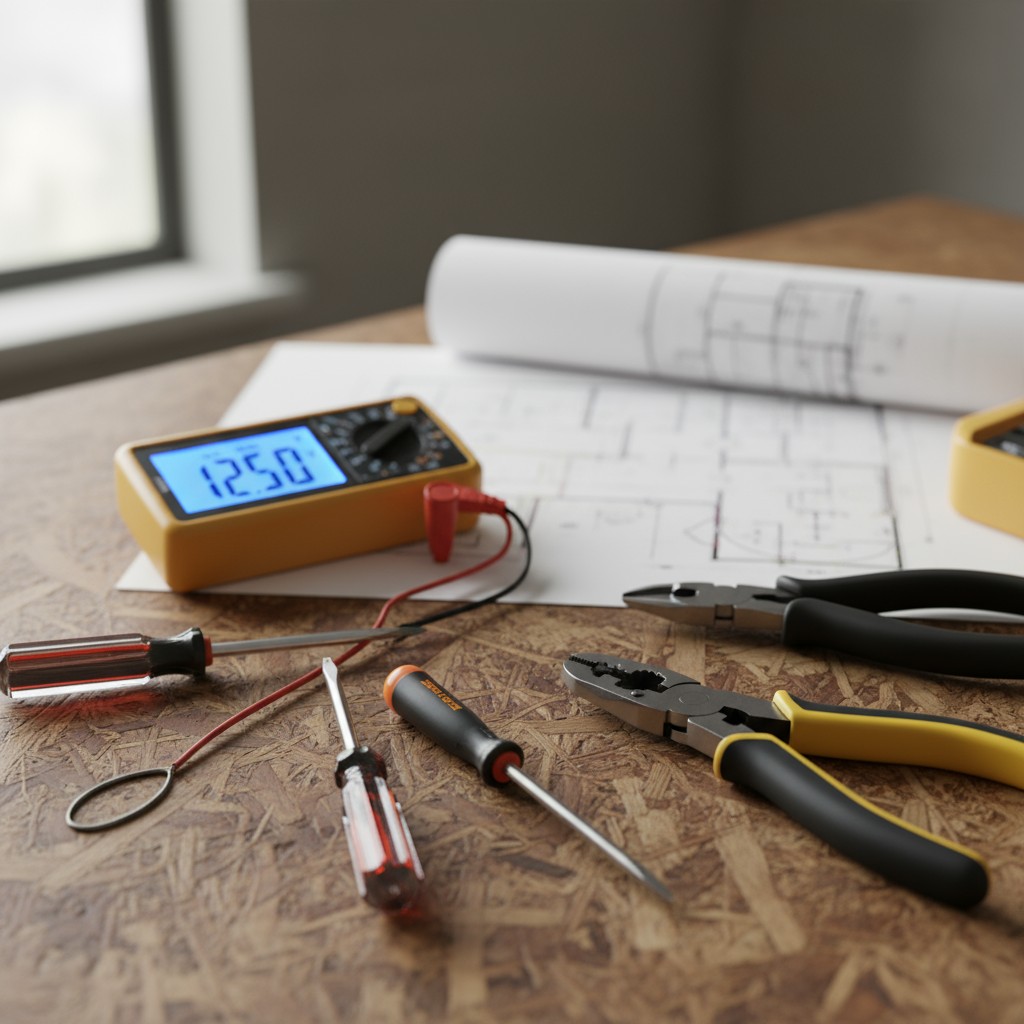 engineering tools and plans on workbench